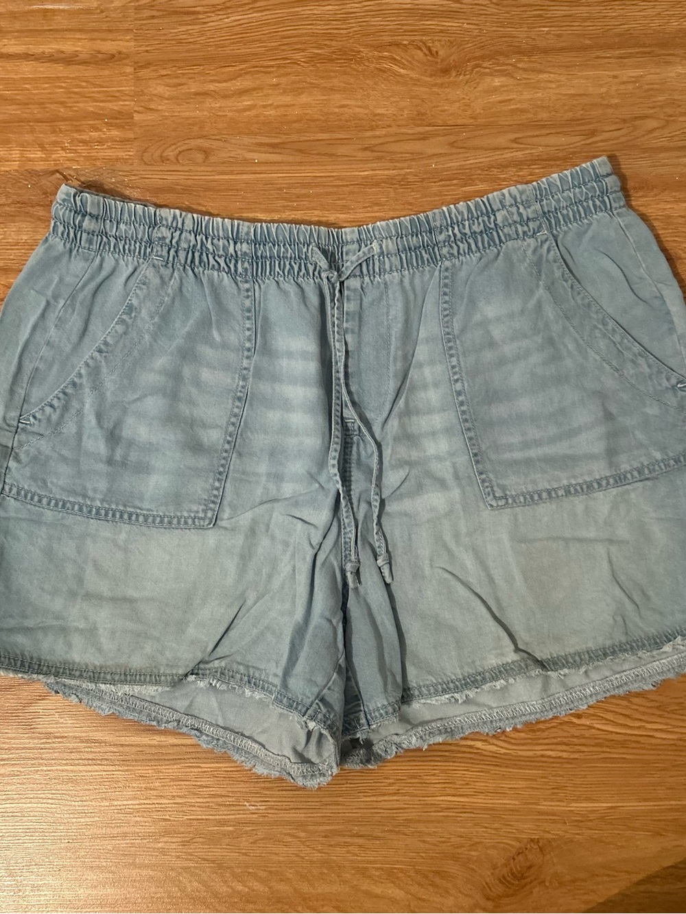 Jordache Light Blue High-Waist Drawstring Shorts